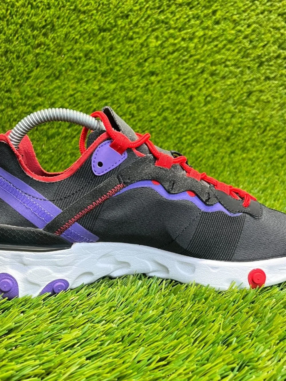 Nike React Element 55 Women Size 8.5 Black Red Walking Running Shoes Sneakers